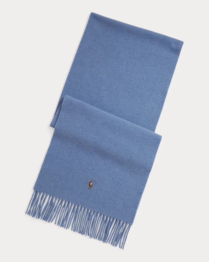 Ralph Lauren Fransenschal aus Schurwolle Blue