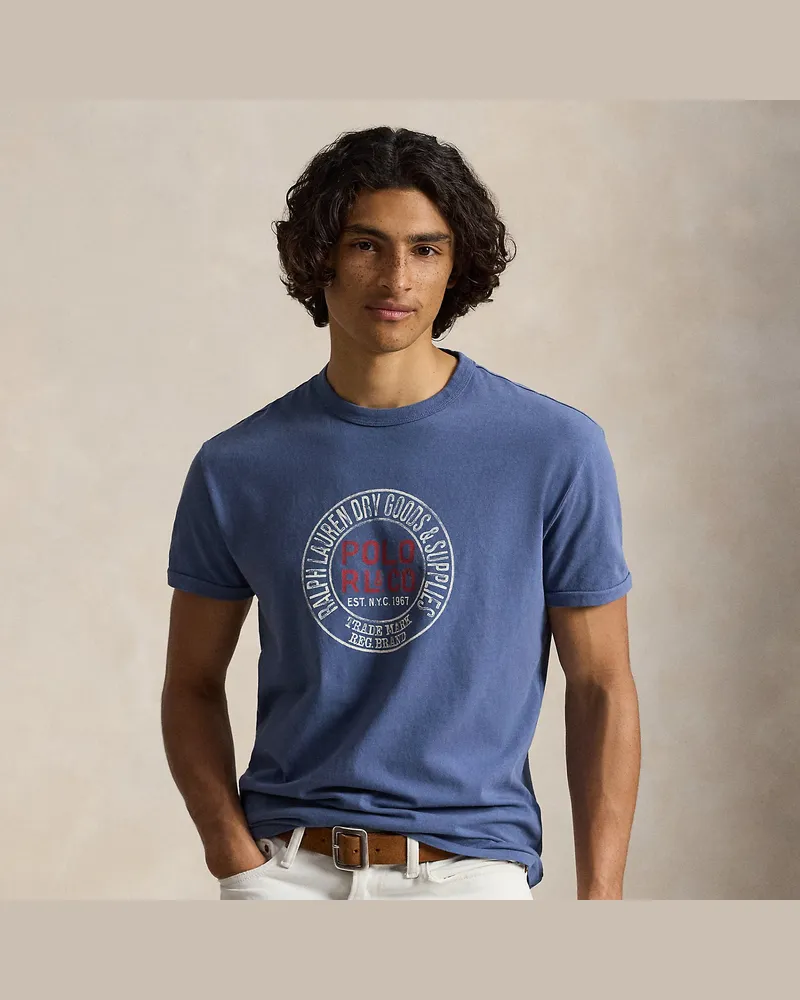 Ralph Lauren Classic-Fit Jersey-T-Shirt mit Grafik Blue