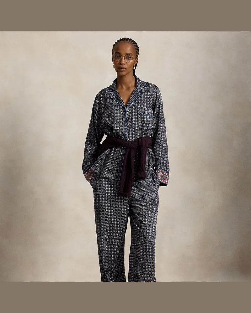 Ralph Lauren Pyjama mit Foulard-Motiv Blue