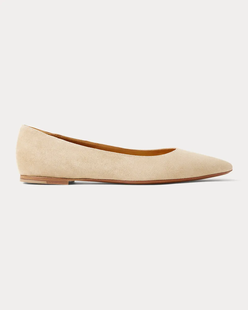 Ralph Lauren Ballerina Tenney aus Ziegenwildleder Tan
