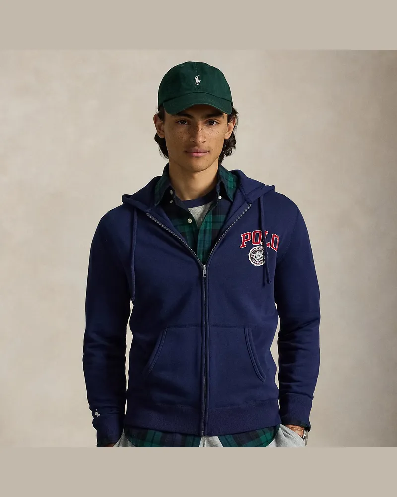 Ralph Lauren Fleece-Kapuzenjacke mit Logo Blue