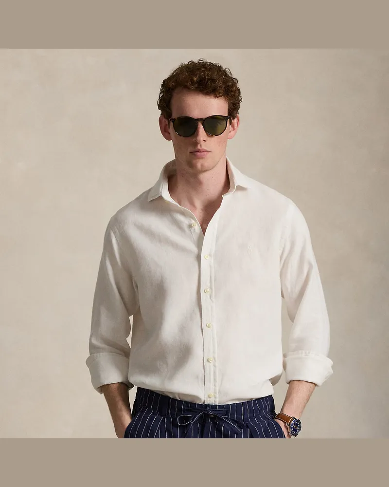 Ralph Lauren Custom-Fit Leinenhemd White
