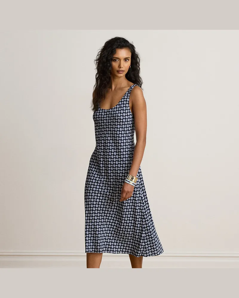 Ralph Lauren Ärmelloses Crêpe-Kleid mit Foulardmuster Multi