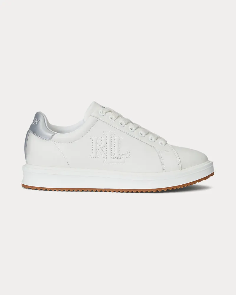 Ralph Lauren Ledersneaker Ainsley mit Metallic-Besatz White