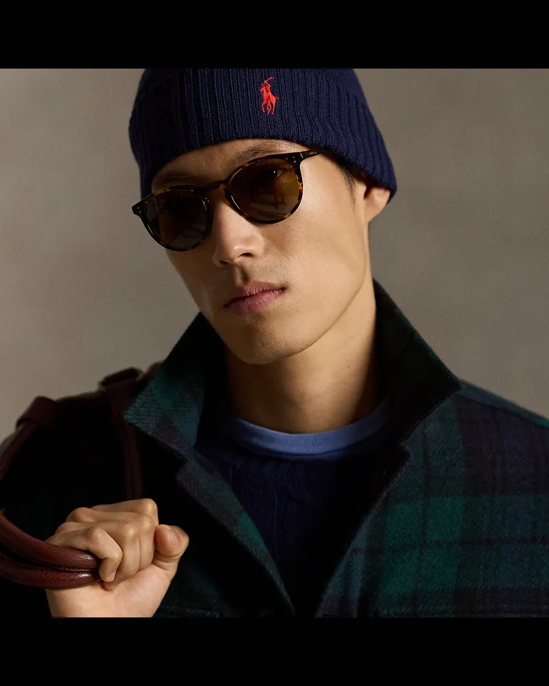 Ralph Lauren Wollmütze mit charakteristischem Pony Blue