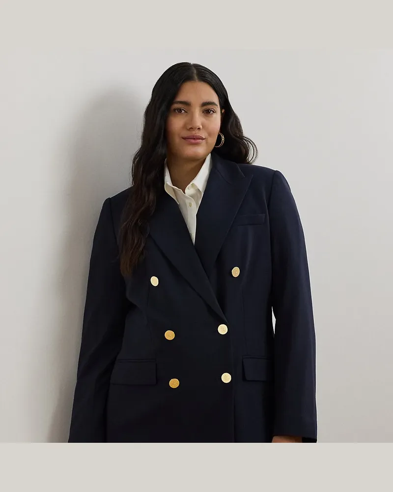 Ralph Lauren Plus Größen - Zweireihiger Blazer aus Wollkrepp Blue