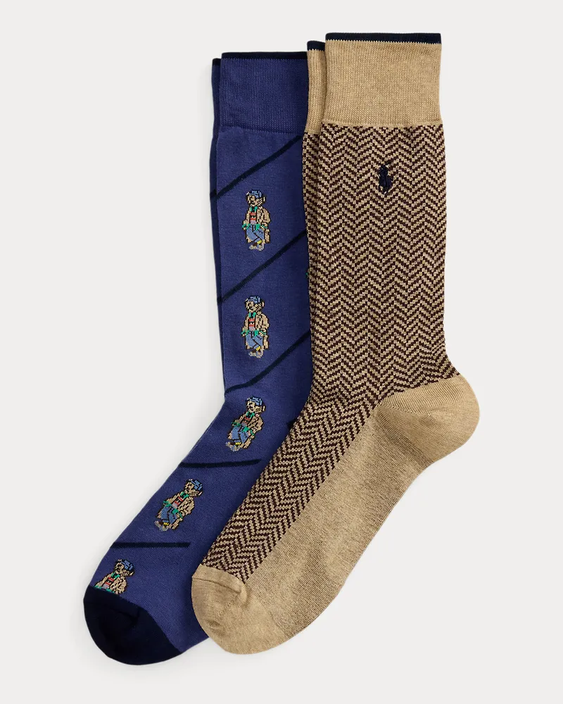 Ralph Lauren 2er-Set Anzugsocken mit Polo Bear Blue