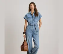 Jumpsuit mit Gürtel und weitem Bein