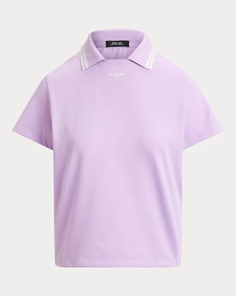Ralph Lauren Jersey-Poloshirt mit mehrlagigem Kragen Purple