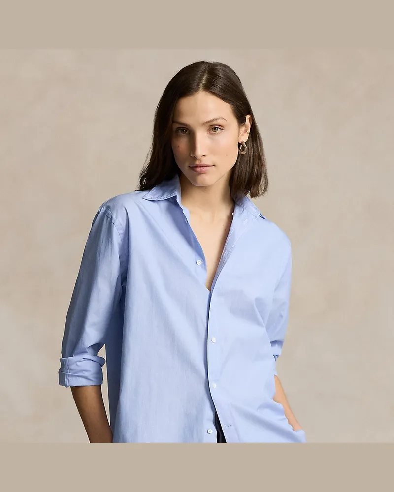 Ralph Lauren Fil-à-Fil-Hemd mit übergroßer Passform Blue