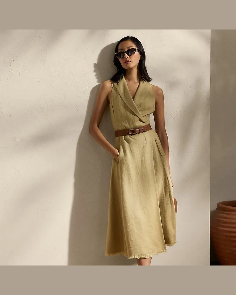 Ralph Lauren Tageskleid Alecia aus Twill mit Seide Tan