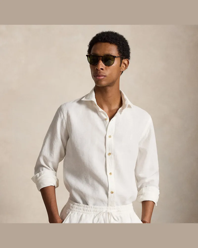 Ralph Lauren Custom-Fit Leinenhemd White