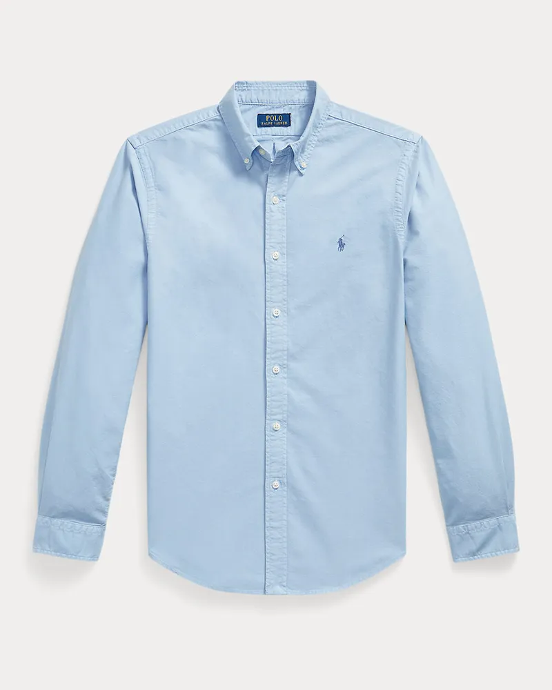 Ralph Lauren Gefärbtes Slim-Fit Oxfordhemd Blue