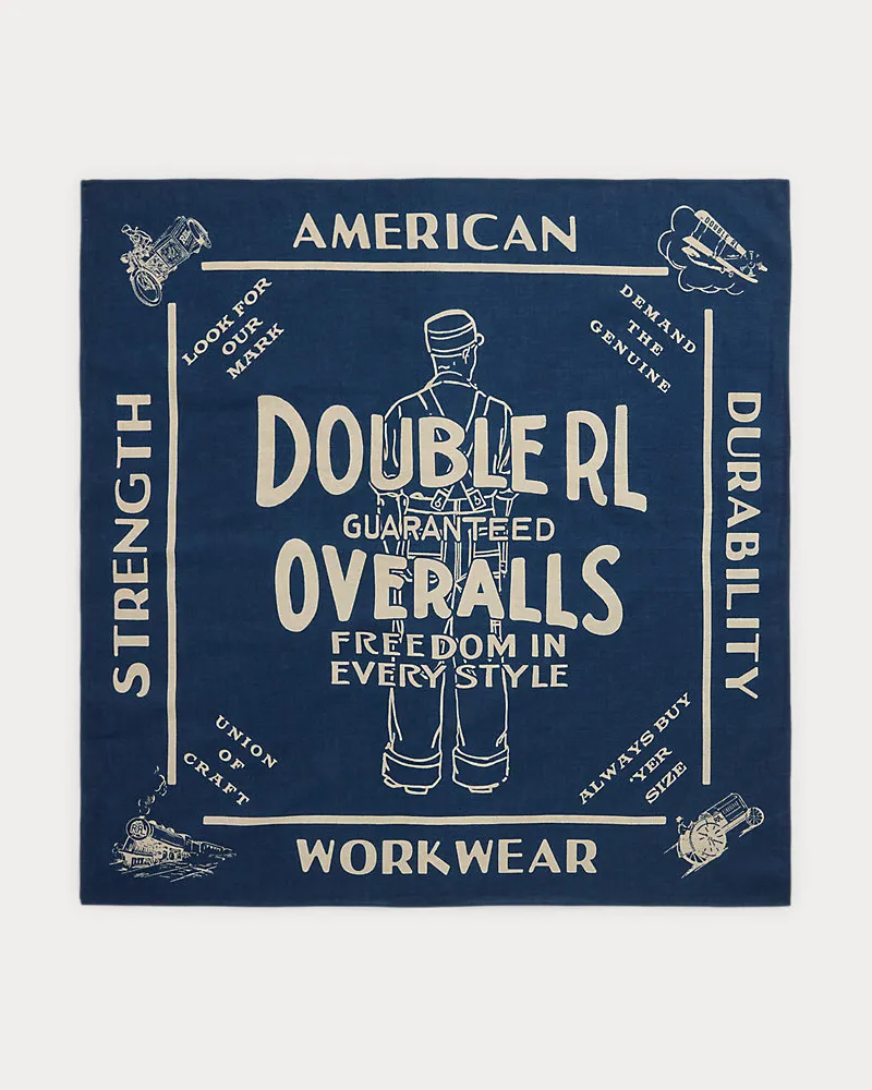 Ralph Lauren Indigo-Baumwollbandana mit Grafik Blue