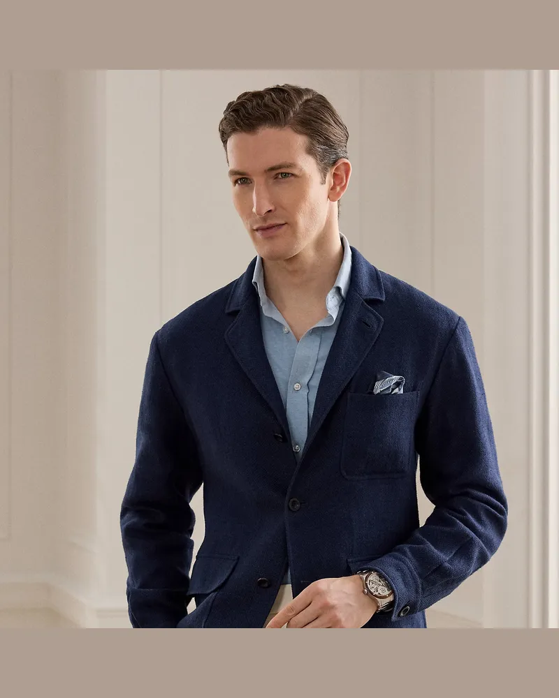 Ralph Lauren Handgeschneiderte Fischgrat-Jacke Blue