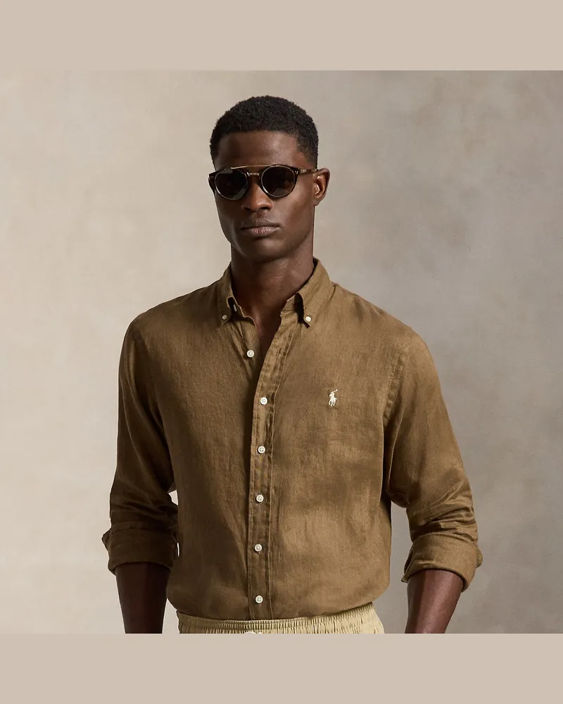 Ralph Lauren Custom-Fit Leinenhemd Brown