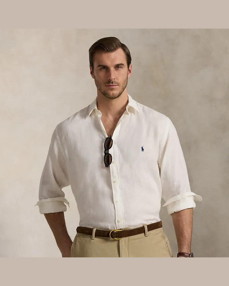 Ralph Lauren Große Größen - Leinenhemd White