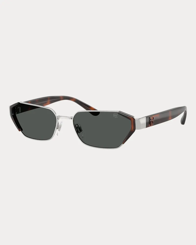 Ralph Lauren Rechteckige RL-Sonnenbrille Silver