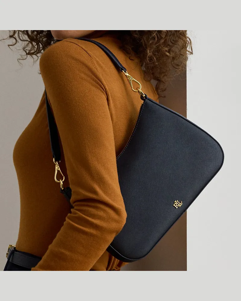 Ralph Lauren Mittelgroße Ledertasche Danni Blue