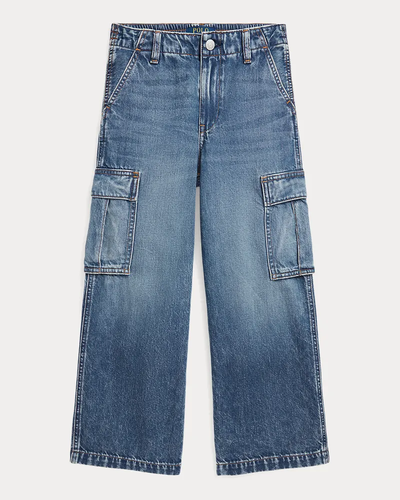Ralph Lauren Cargo-Jeans mit weitem Bein in Indigo Blue