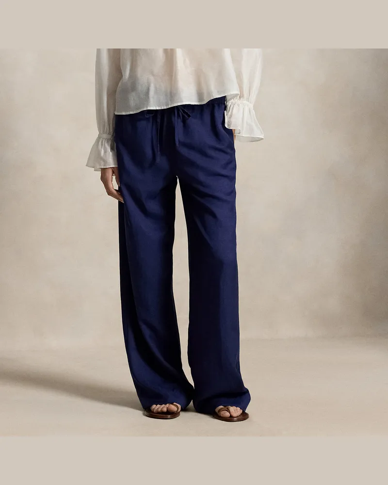 Ralph Lauren Hose mit Tunnelzug und weitem Bein Blue