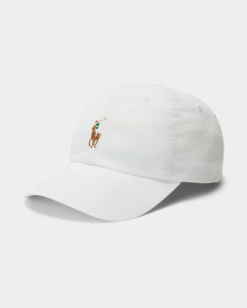 Ralph Lauren Baumwolltwill-Baseballkappe mit Pony White