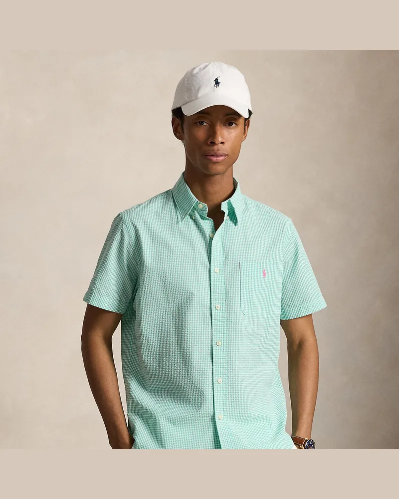 Ralph Lauren Classic-Fit Seersucker-Hemd RL Prepster Green