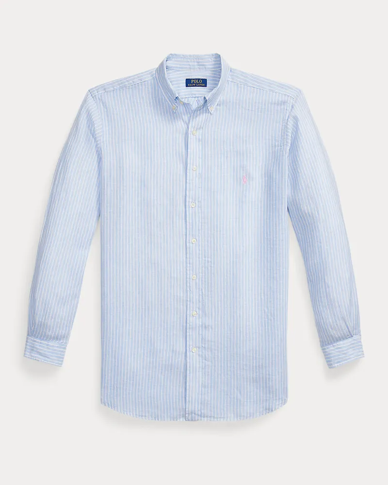 Ralph Lauren Große Größen - Gestreiftes Leinenhemd Blue