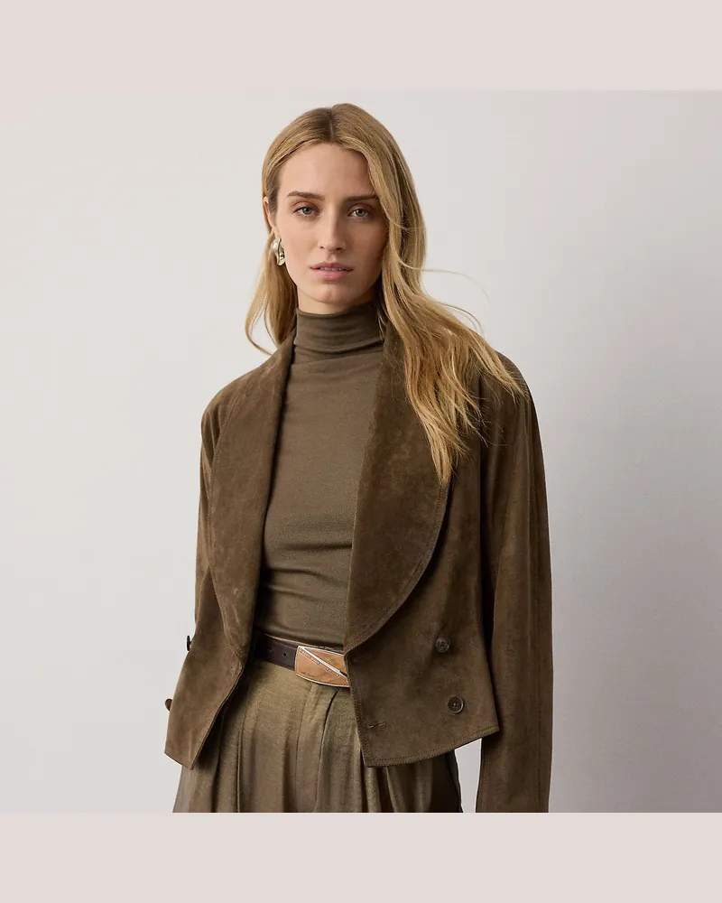 Ralph Lauren Jacke Trudie aus Kalbswildleder Brown
