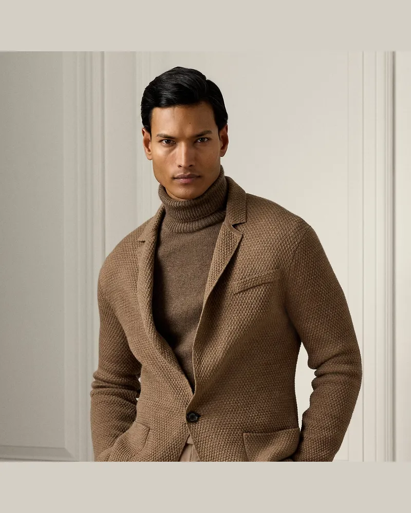 Ralph Lauren Strukturierte Sakko-Strickjacke Brown