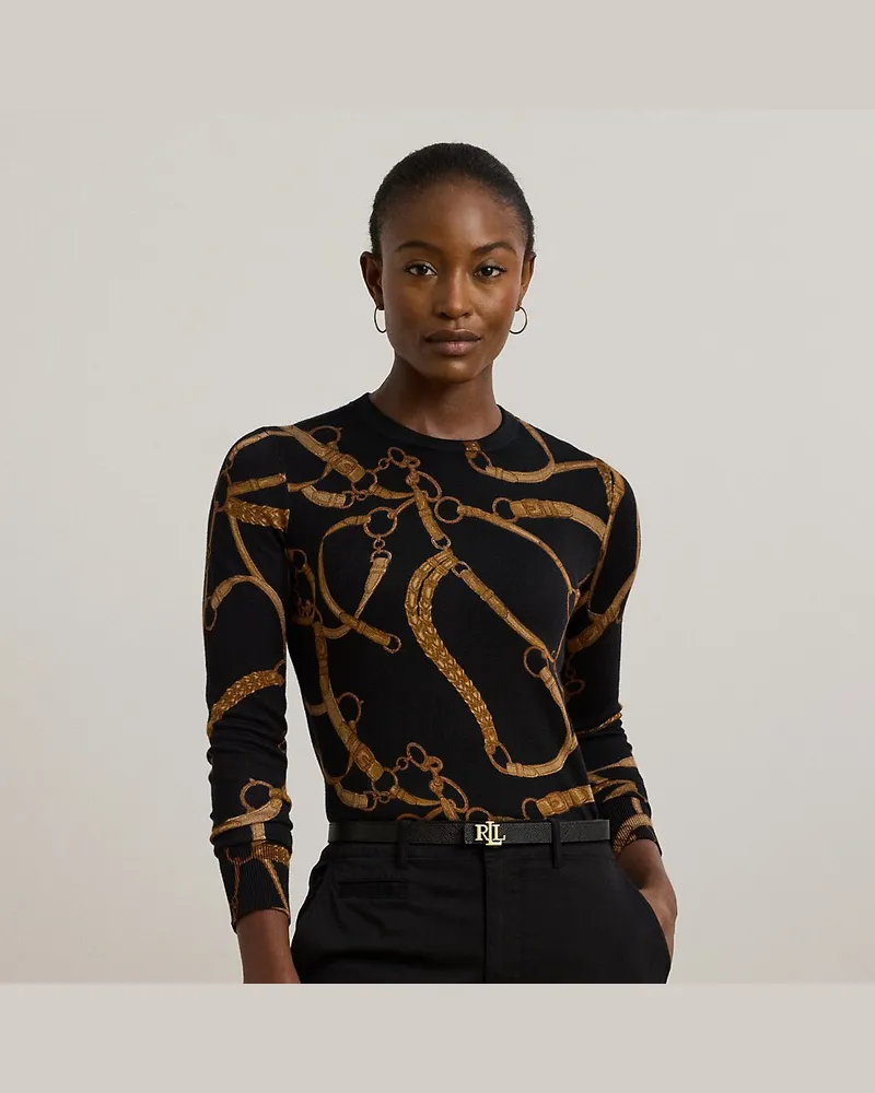 Ralph Lauren Kurzgrößen - Pullover mit Gürteldruck Black