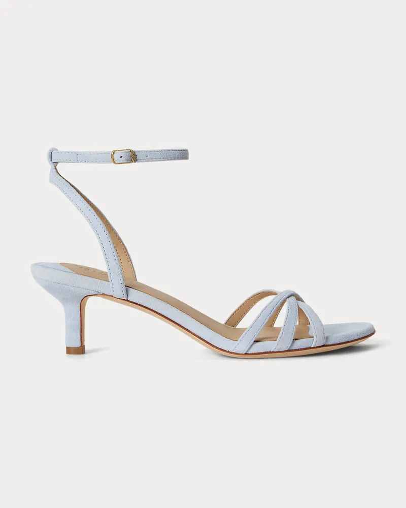 Ralph Lauren Wildledersandale Kendyl mit Kitten-Heel Blue