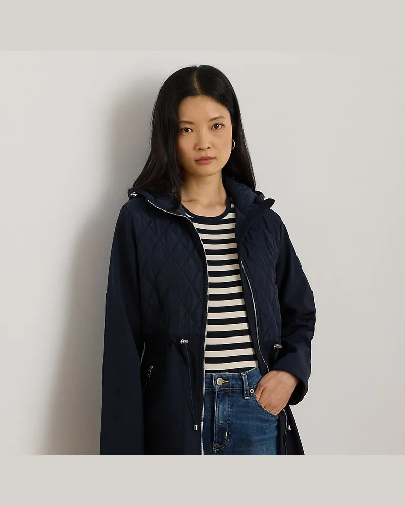 Ralph Lauren Kapuzen-Steppjacke mit Schornsteinkragen Blue