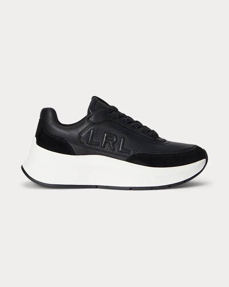Ralph Lauren Sneaker Franky aus Walk- und Wildleder Black