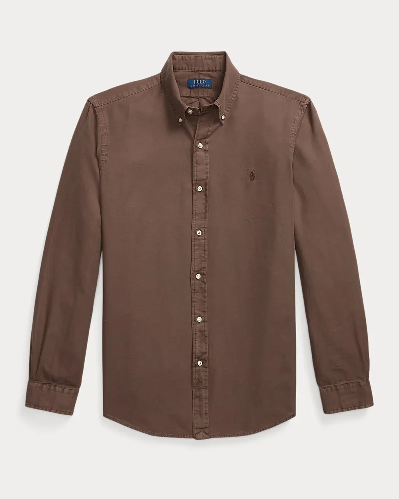 Ralph Lauren Custom-Fit strukturiertes Ratière-Hemd Brown