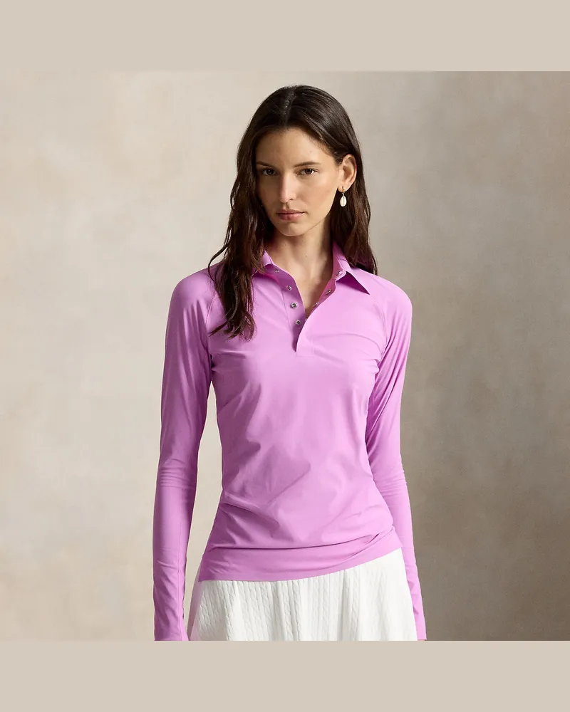 Ralph Lauren Slim-Fit Langarm-Performance-Poloshirt Purple