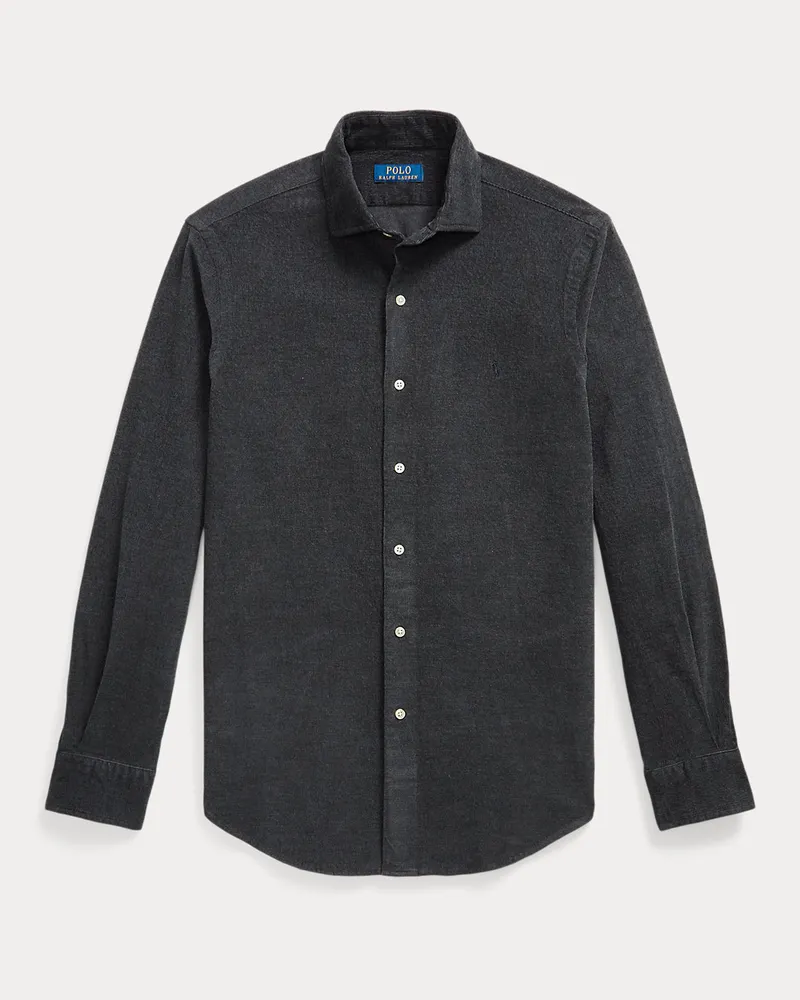 Ralph Lauren Custom-Fit Hemd aus Stretch-Kordsamt Grey