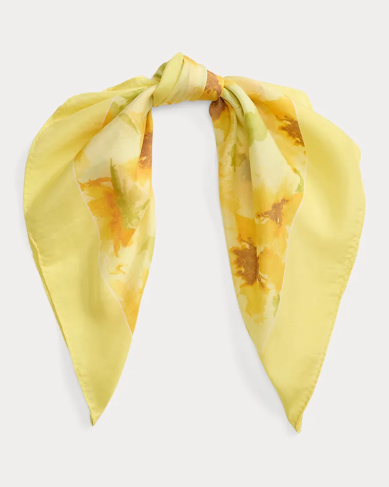 Ralph Lauren Seidentuch mit Blumenmuster Yellow