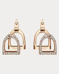 Ralph Lauren Ohrringe Stirrup mit Pavé-Diamanten Gold