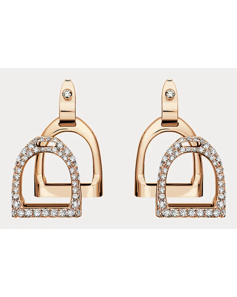 Ralph Lauren Ohrringe Stirrup mit Pavé-Diamanten Gold