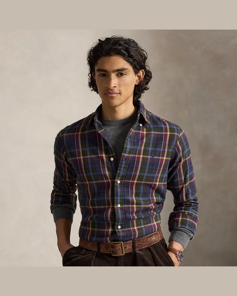 Ralph Lauren Kariertes Custom-Fit Flanellhemd Green