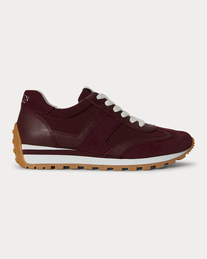 Ralph Lauren Ledersneaker Dani in Color-Block-Optik Red