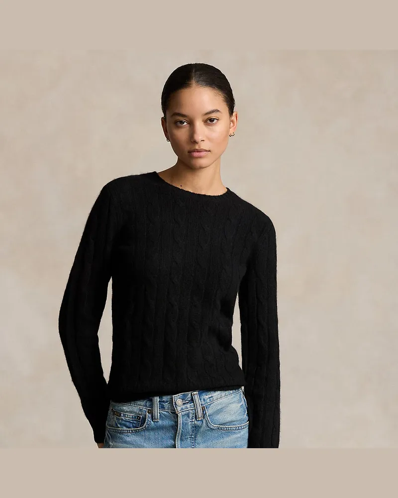 Ralph Lauren Kaschmirpullover mit Zopfmuster Black