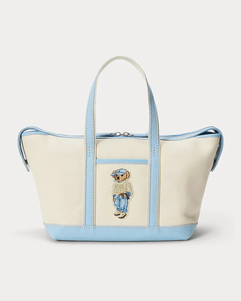 Ralph Lauren Shopper-Tragetasche mit Polo Bear Blue