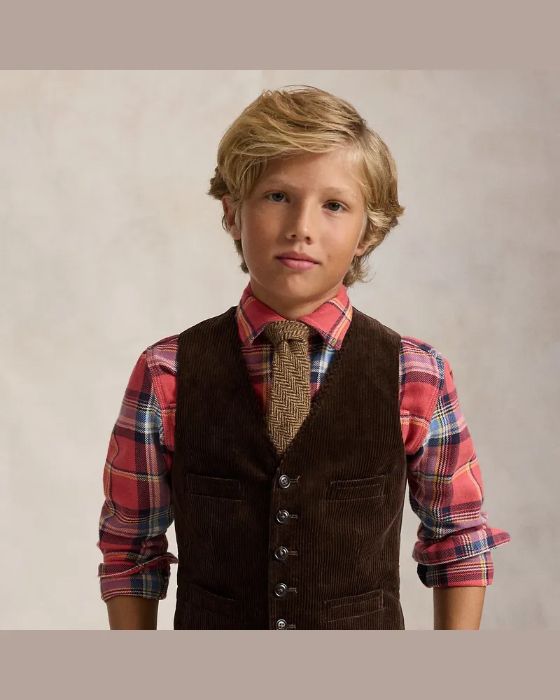 Ralph Lauren Weste aus Baumwollkordsamt Brown