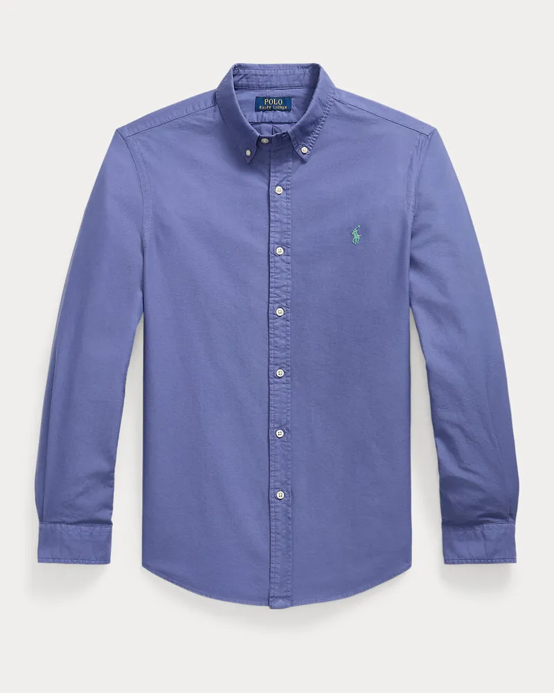 Ralph Lauren Gefärbtes Slim-Fit Oxfordhemd Blue