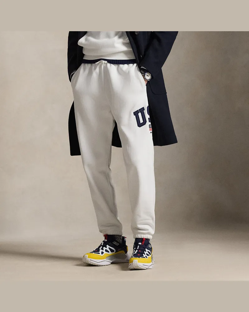 Ralph Lauren Fleece-Jogginghose mit Flagge White