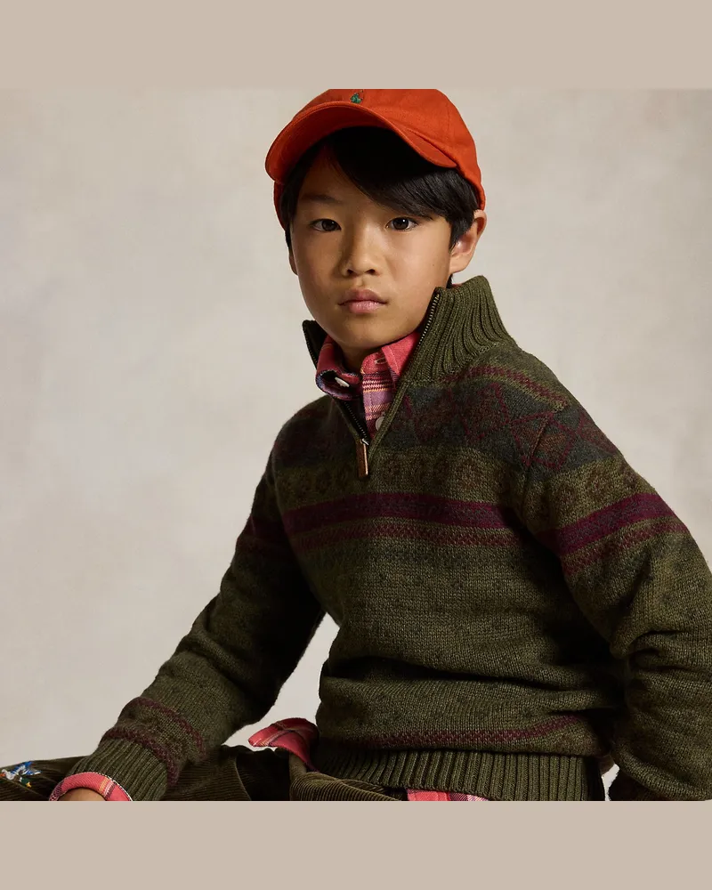 Ralph Lauren Fair-Isle-Pullover aus Baumwollmischung Green