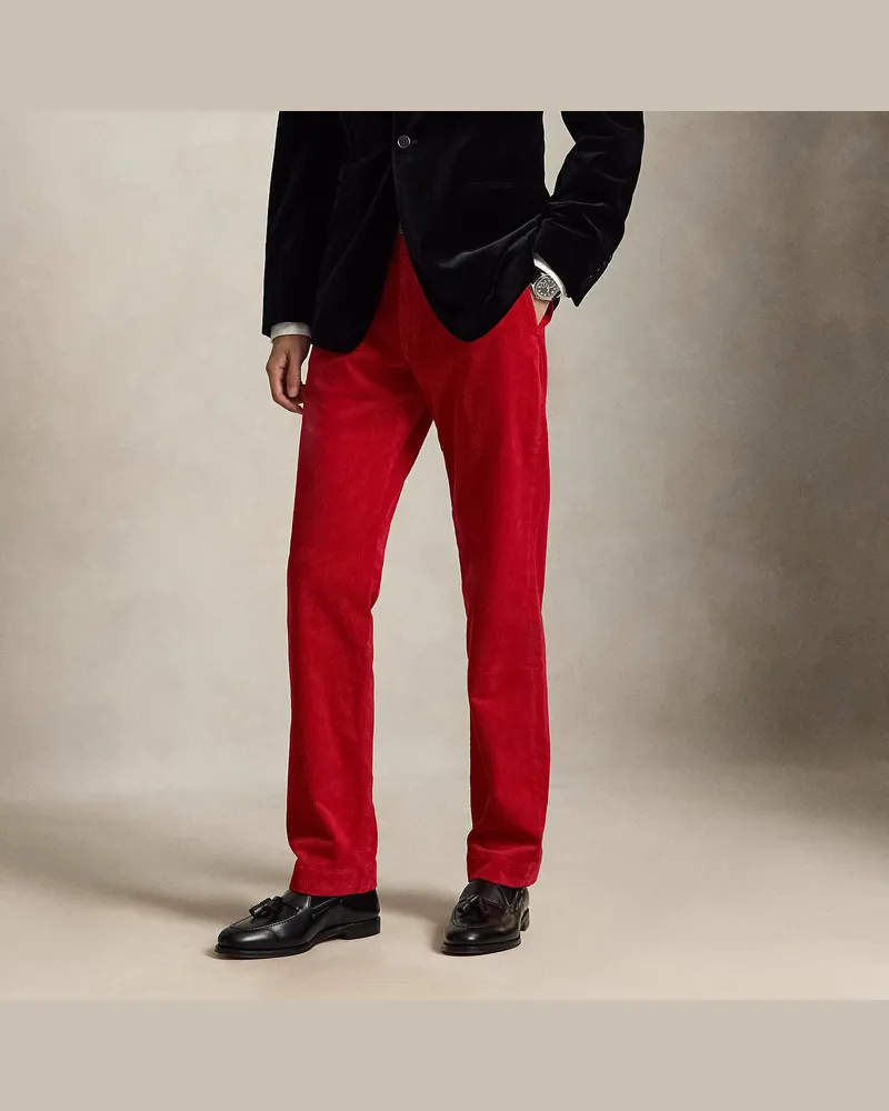 Ralph Lauren Straight-Fit Hose Bedford aus Kordsamt Red
