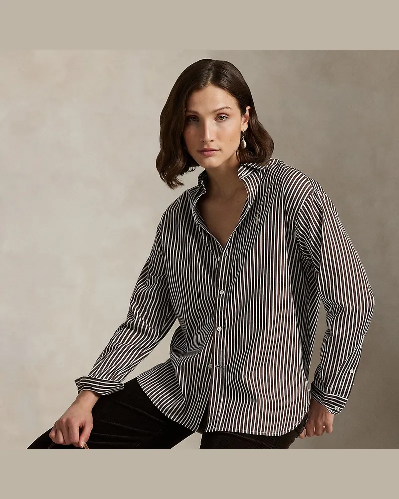 Ralph Lauren Relaxed-Fit Baumwollhemd mit Streifen Brown